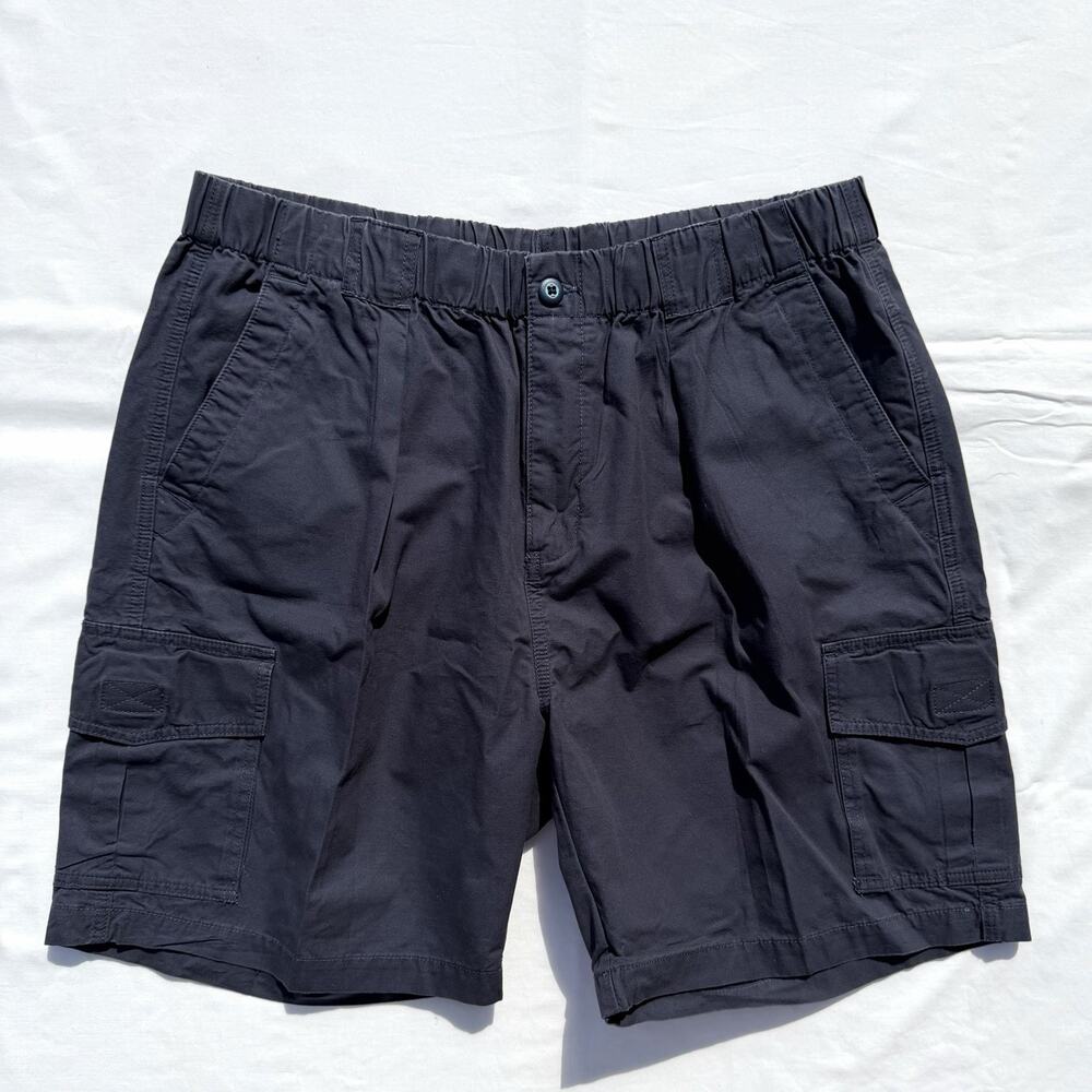 Tommy Bahama Survivor Cargo Shorts Men’s XL Navy Blue Elastic Drawstring Waist